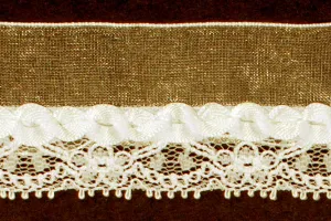 1 1/2" Delicate Ivory Organza & Lace Trim
