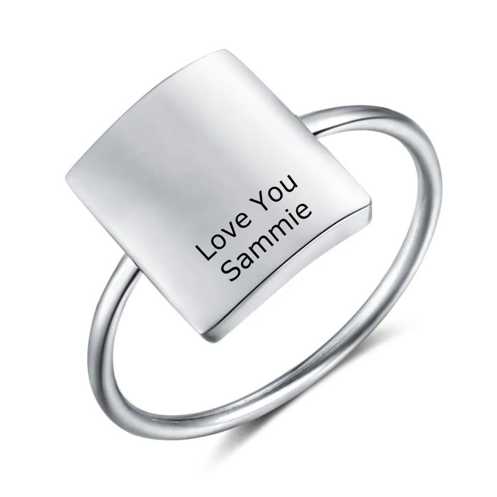 10mm Personalized Minimalist Stainless Steel Women's Ring (2 Colors)