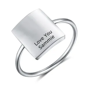 10mm Personalized Minimalist Stainless Steel Women's Ring (2 Colors)