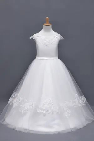 2024 Scoop Flower Girl Dresses A Line Tea Length Tulle