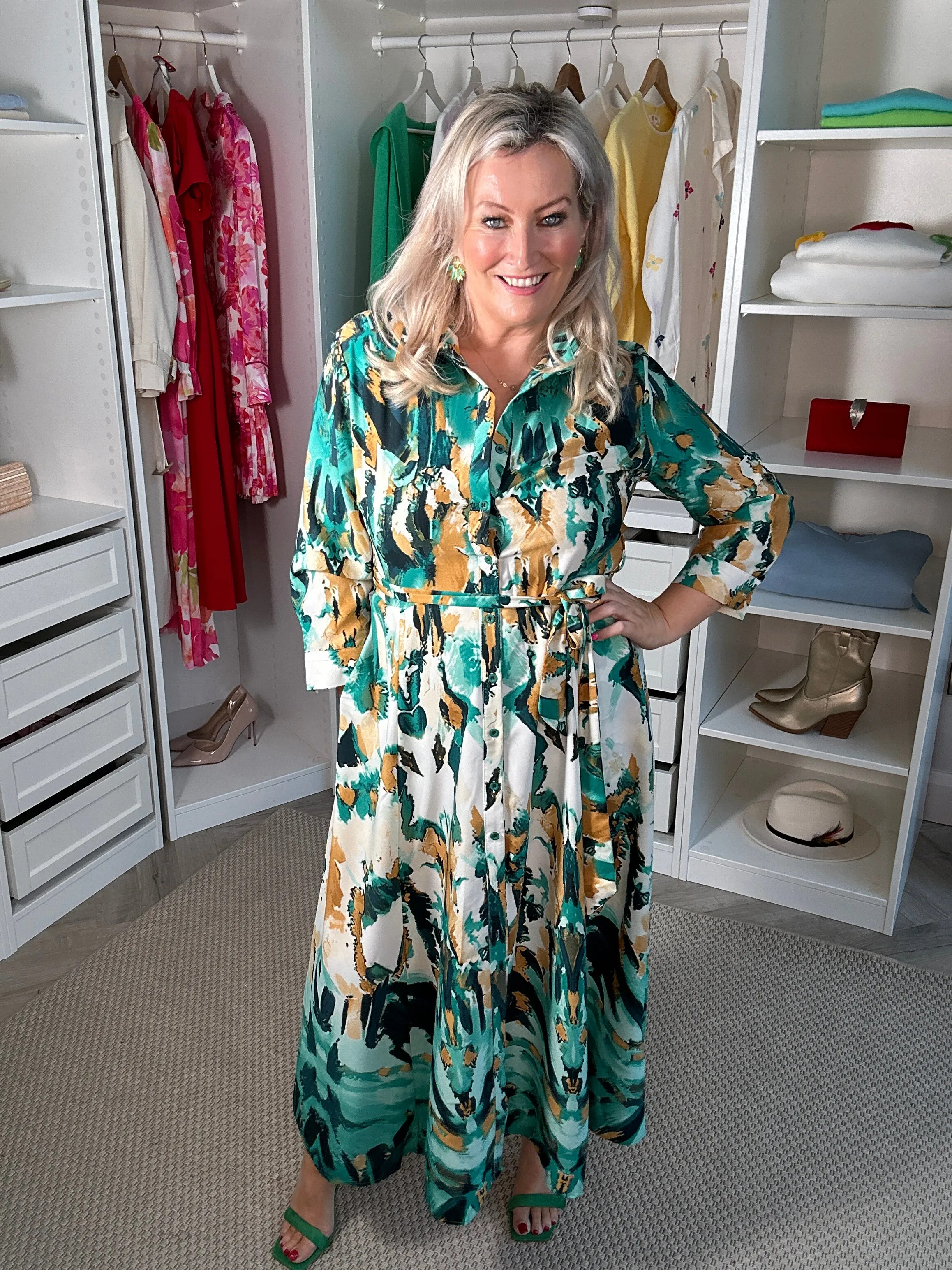 Angela Green Abstract Dress