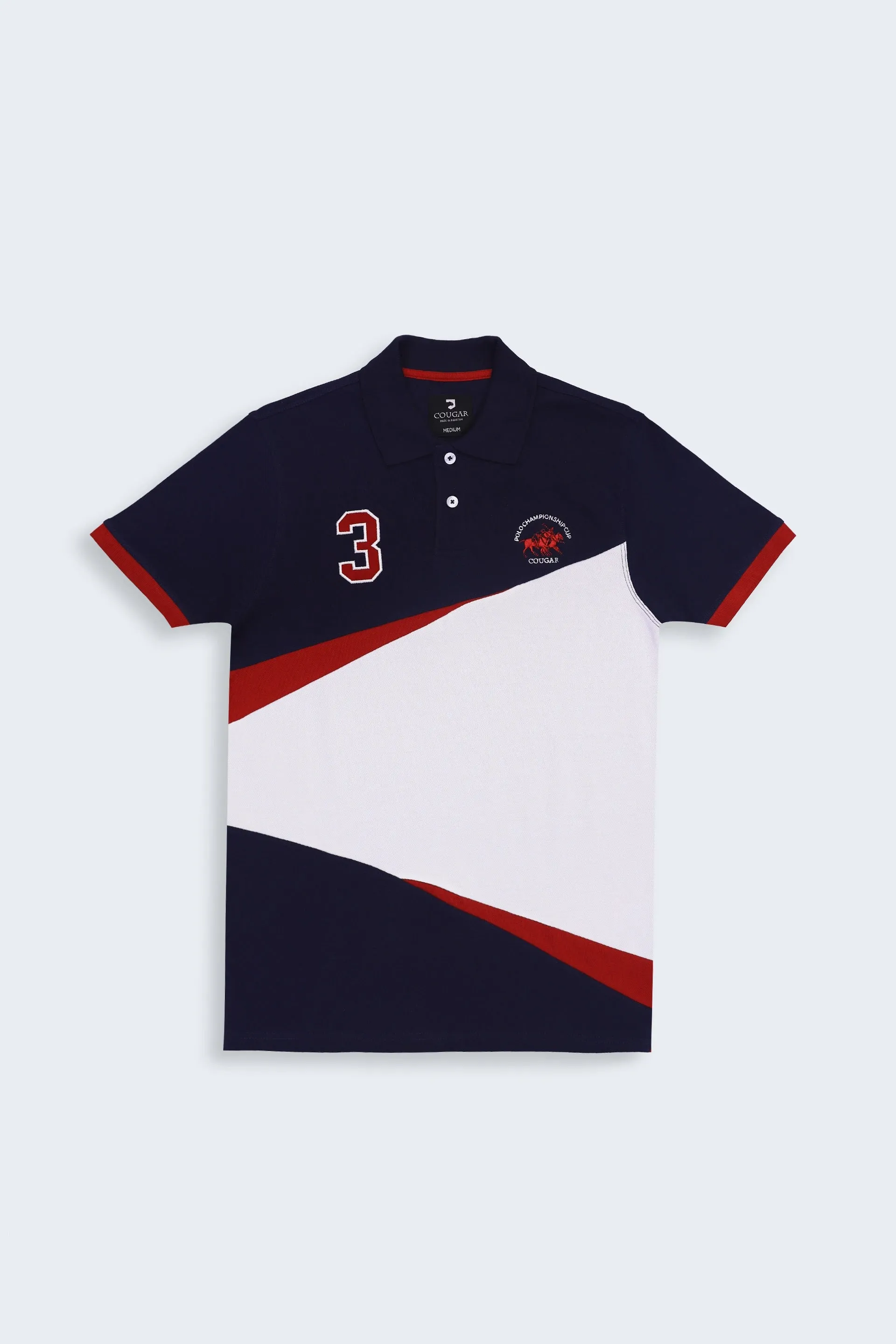 Applique Digit Color Block Polo