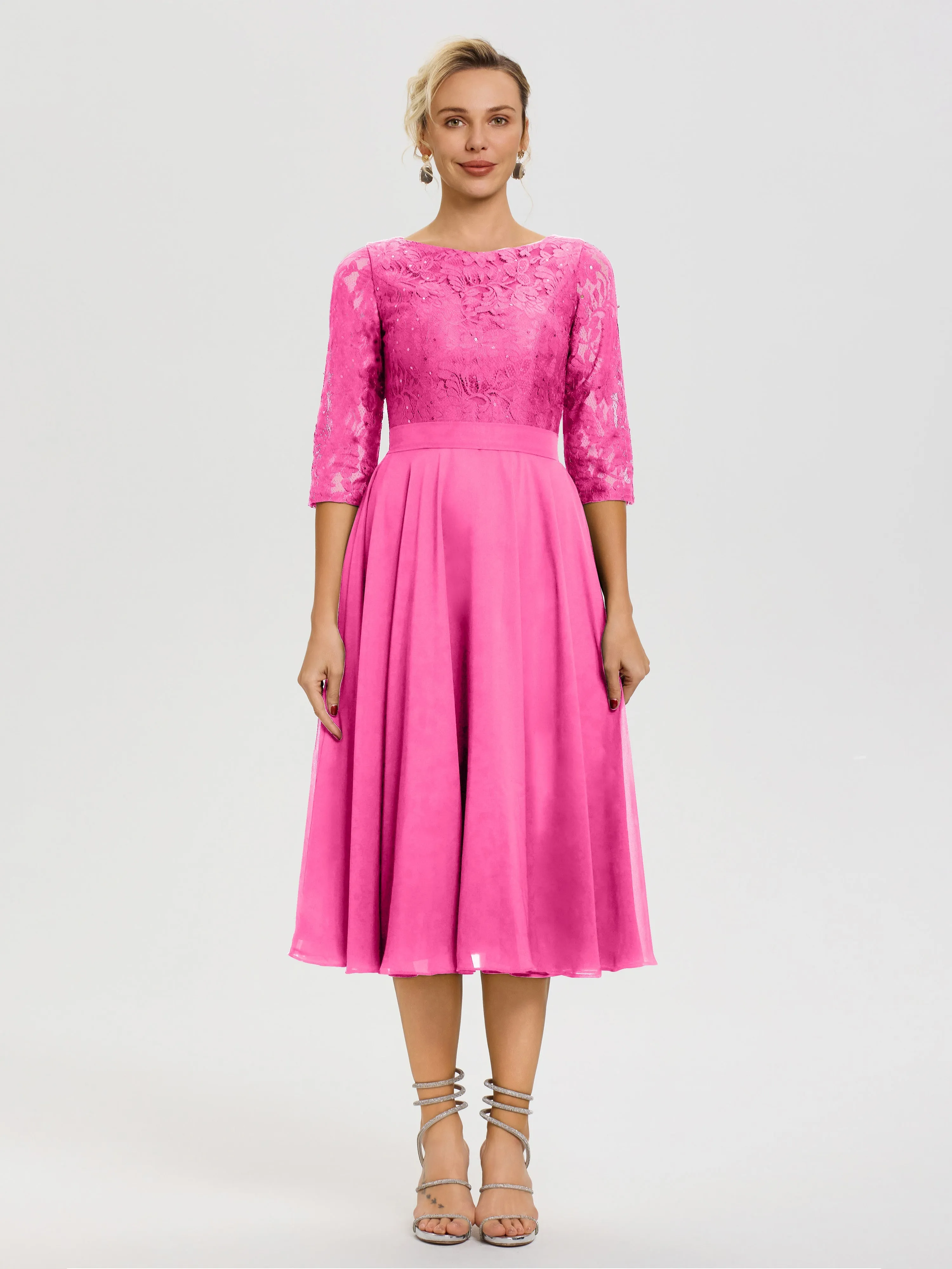 Azalea Tea Length Mother Of The Bride Dresses A Line Lace Top Tea Length Chiffon Mother Of The Bride Dresses