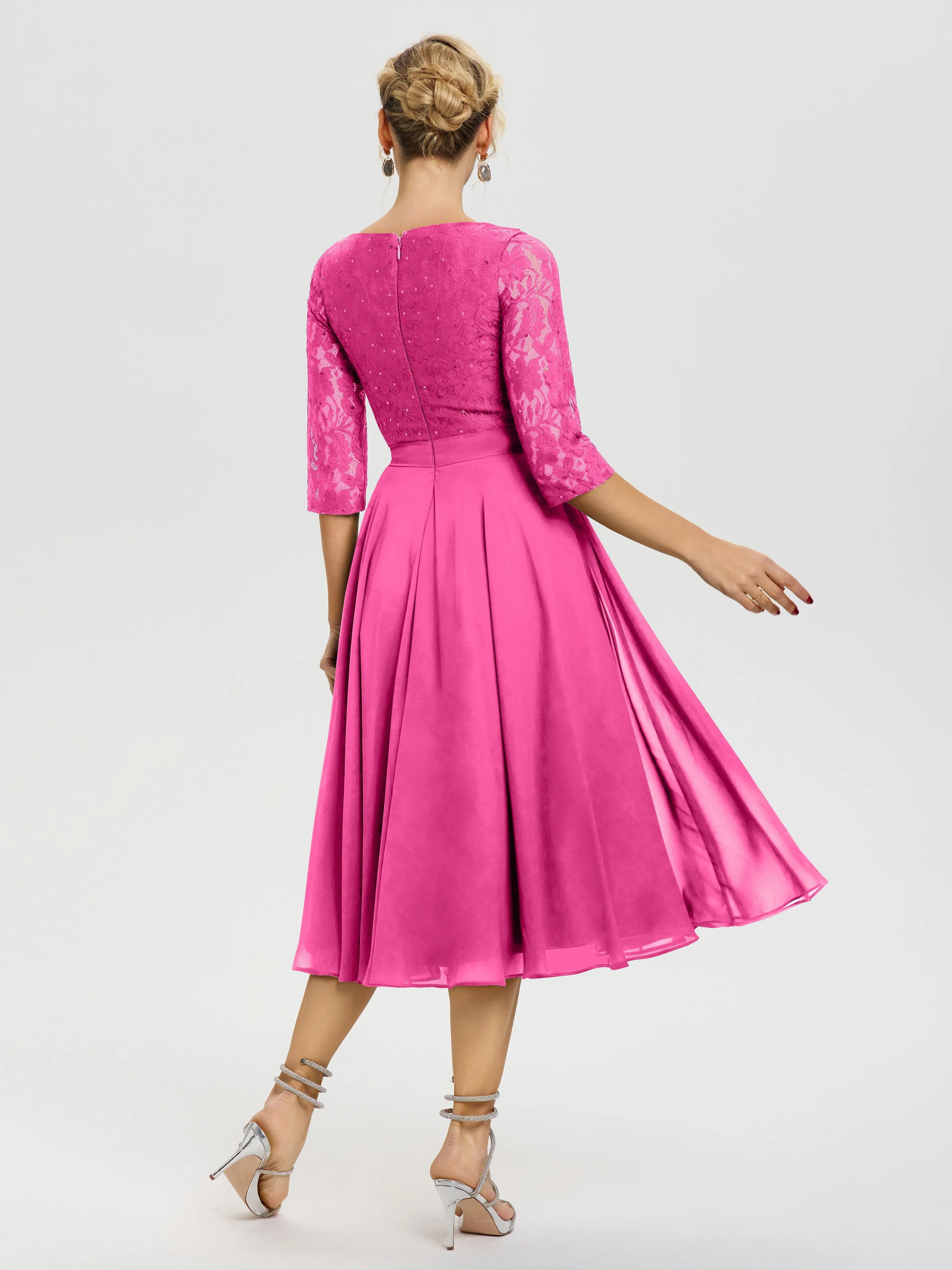 Azalea Tea Length Mother Of The Bride Dresses A Line Lace Top Tea Length Chiffon Mother Of The Bride Dresses