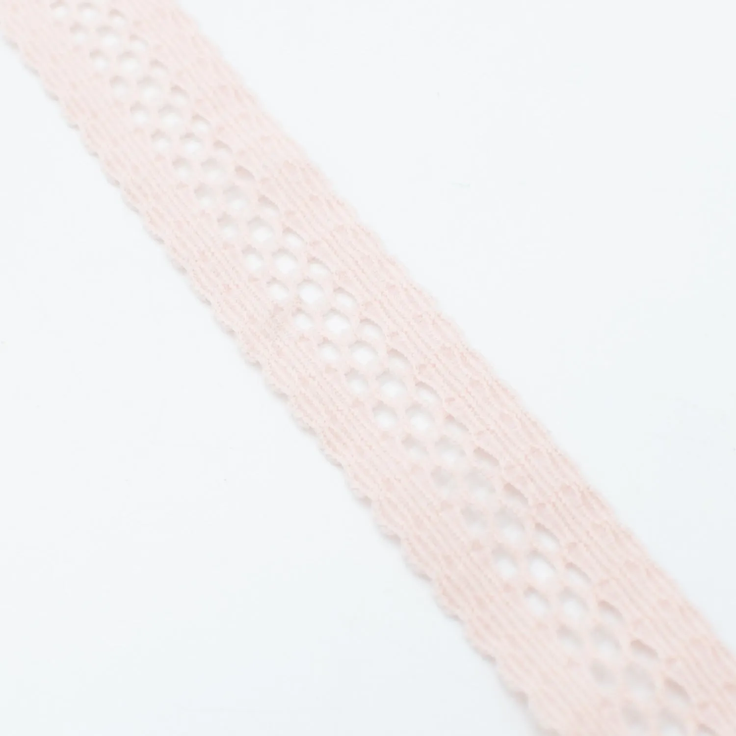 Baby Pink Stretch Raschel Lace Trim 18mm