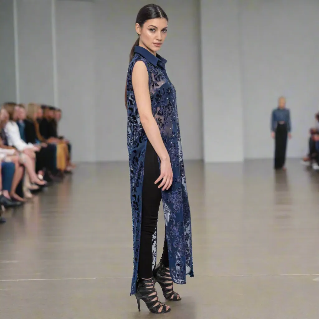 Beaded Velvet Maxi Shirt
