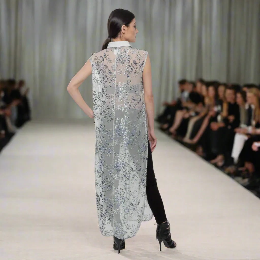 Beaded Velvet Maxi Shirt