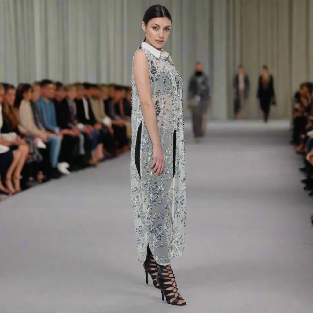 Beaded Velvet Maxi Shirt