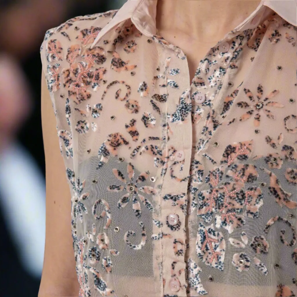 Beaded Velvet Maxi Shirt