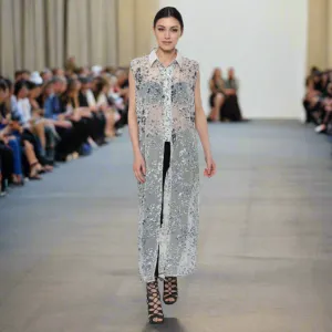 Beaded Velvet Maxi Shirt