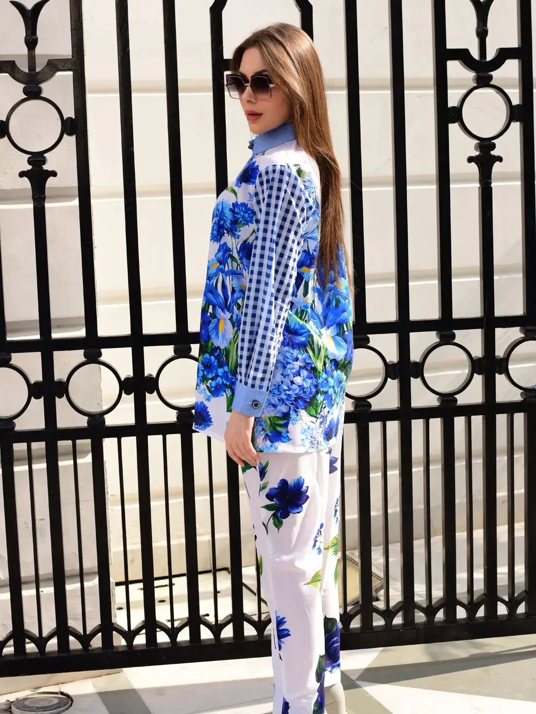 Bold Color Block And Floral Print Womens Coord Set