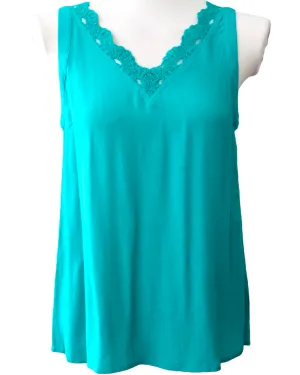 Bright Winter Teal Lace Blouse