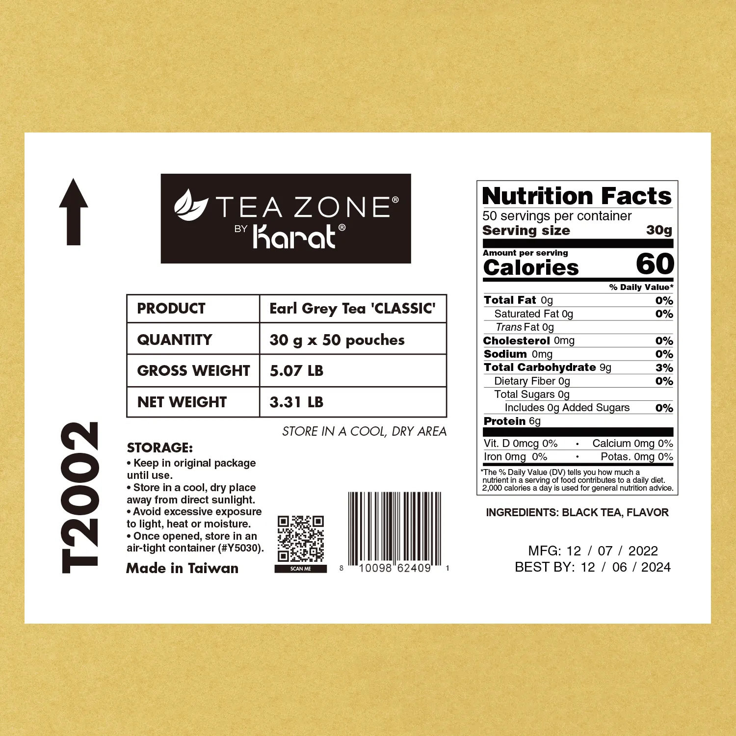 Classic Earl Grey Tea - Case of 50 bags