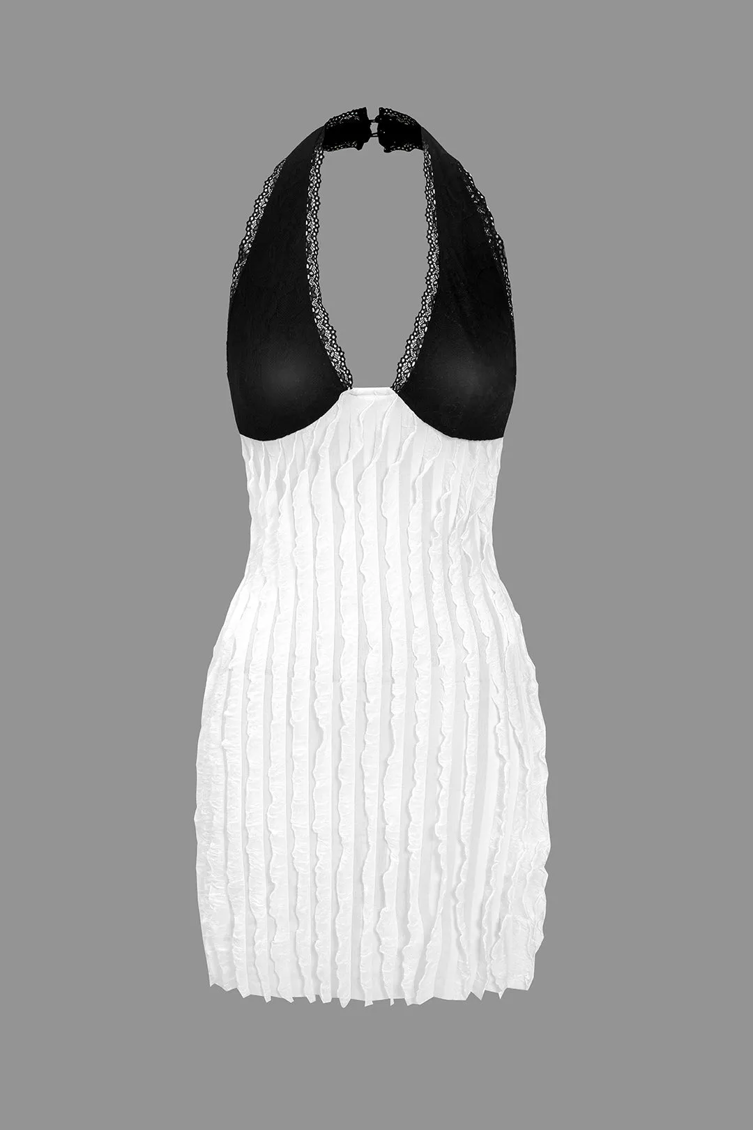 Color Block Backless Mini Dress