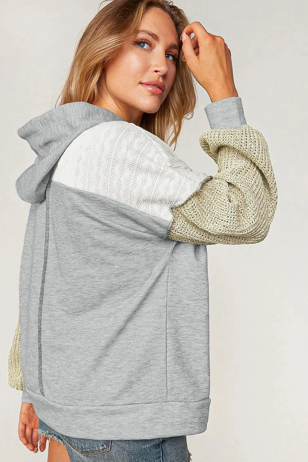 Colorblock Patchwork Pullover Hoodie