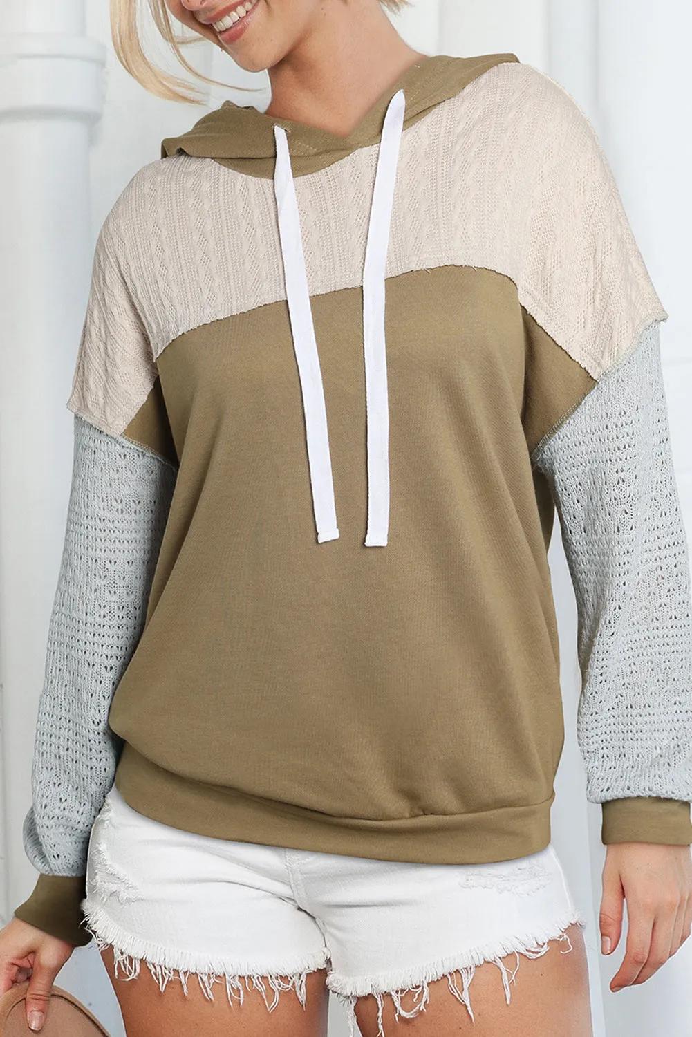 Colorblock Patchwork Pullover Hoodie