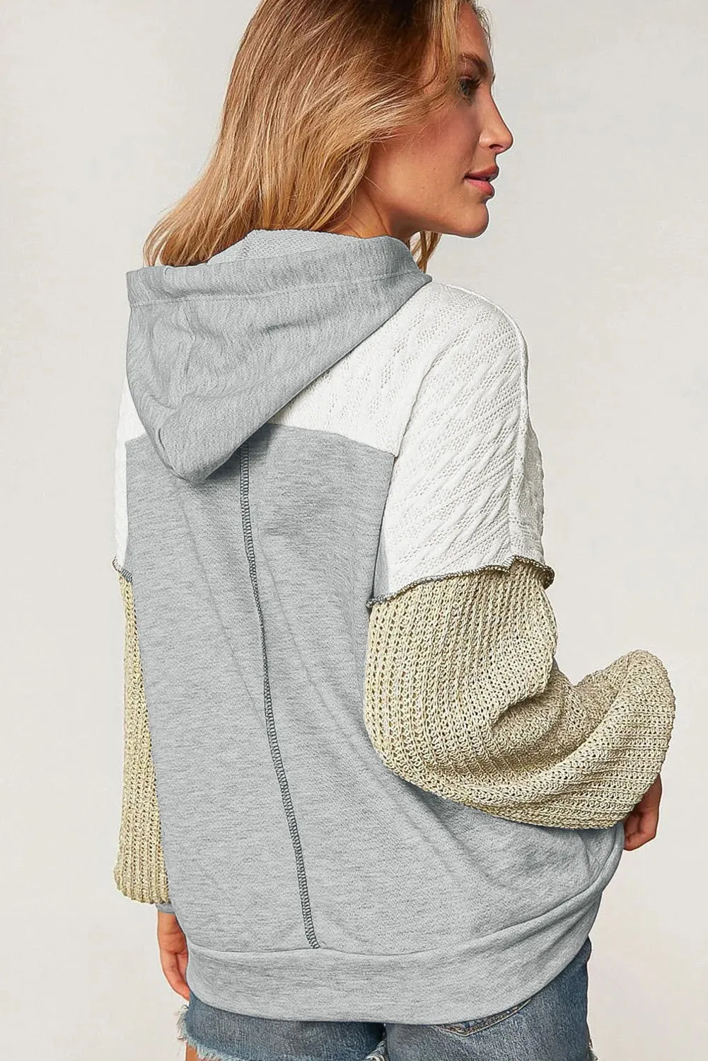 Colorblock Patchwork Pullover Hoodie