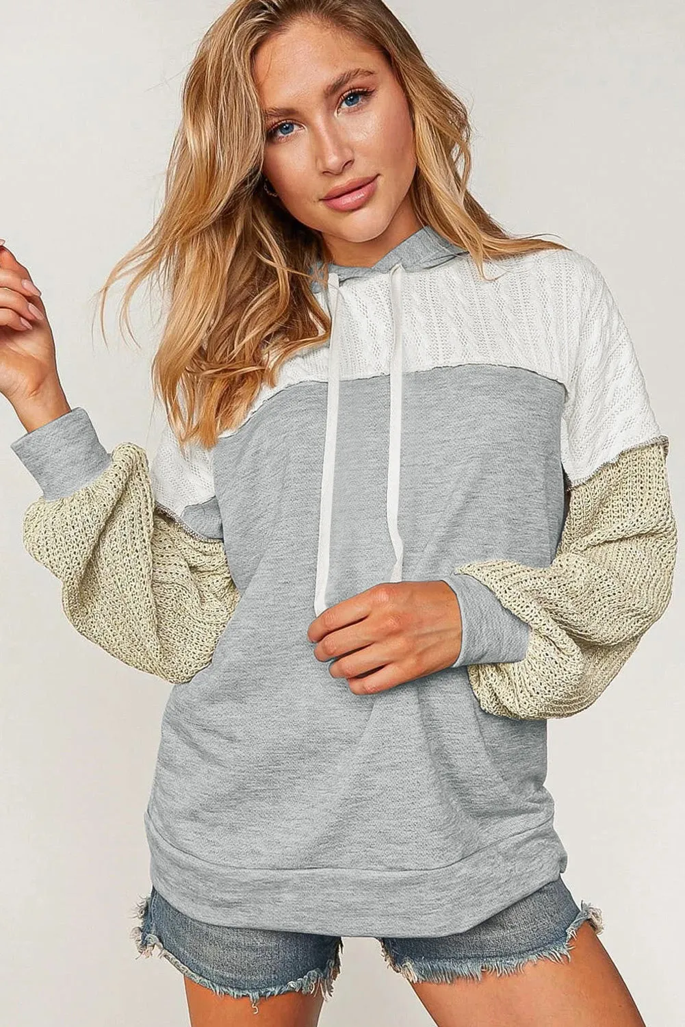 Colorblock Patchwork Pullover Hoodie