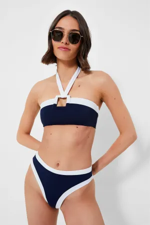 Deep Navy White Stripe Poppy Top