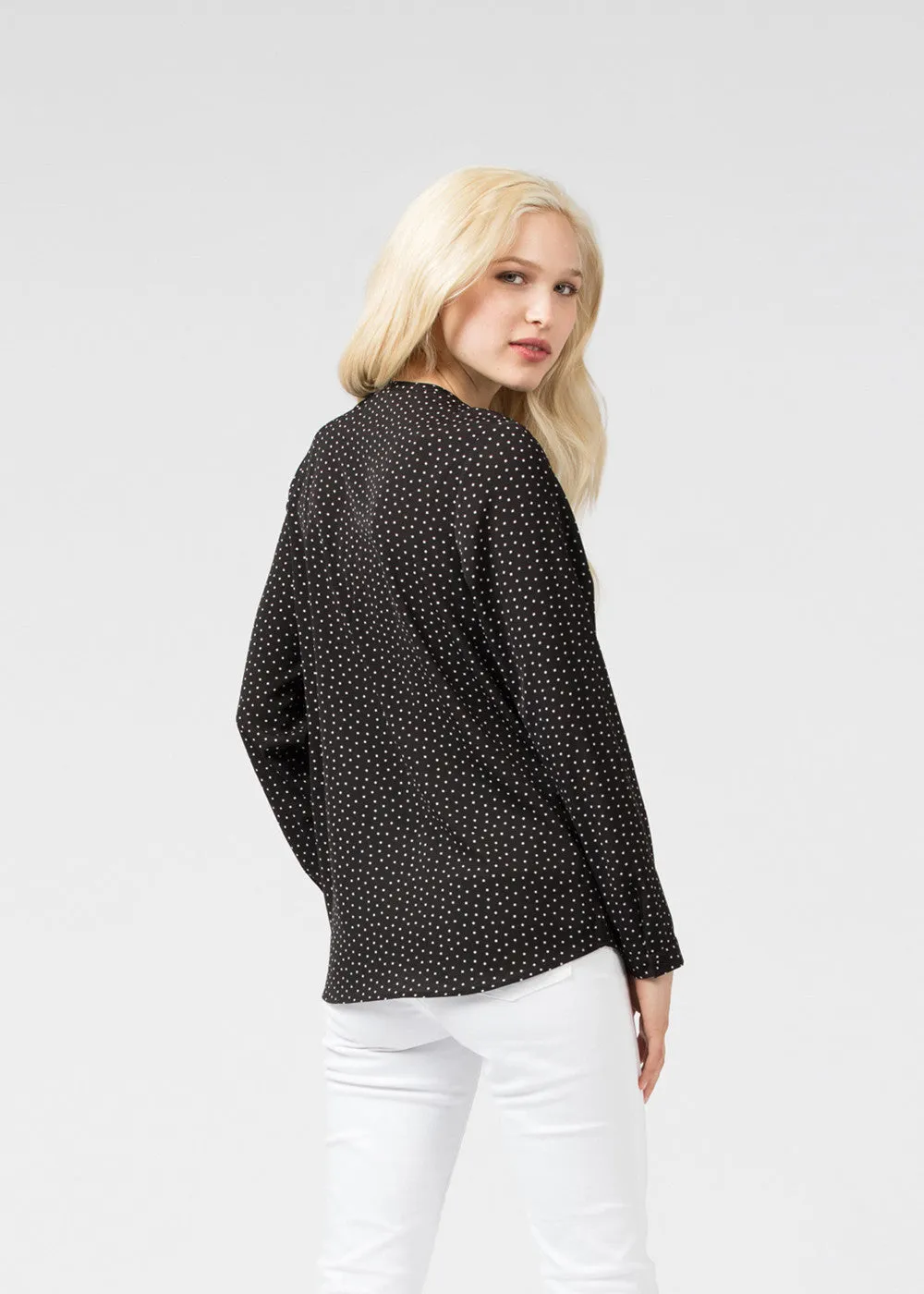 Dot Pleated Top