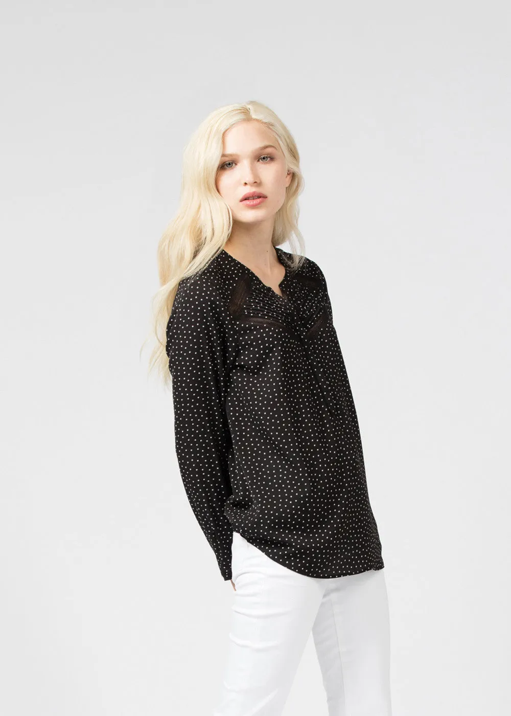 Dot Pleated Top