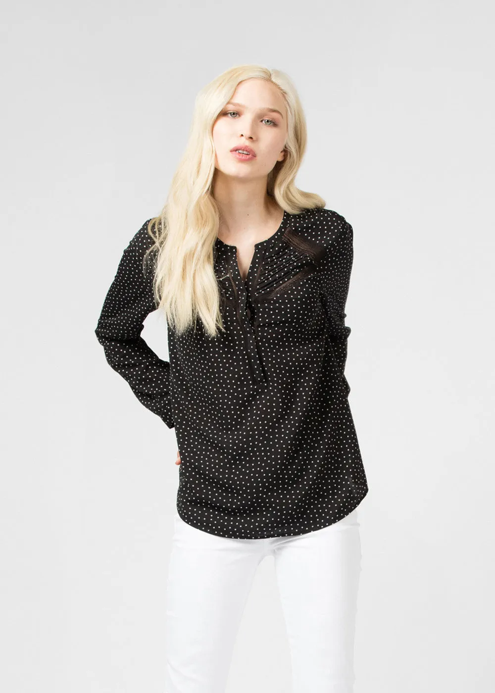 Dot Pleated Top