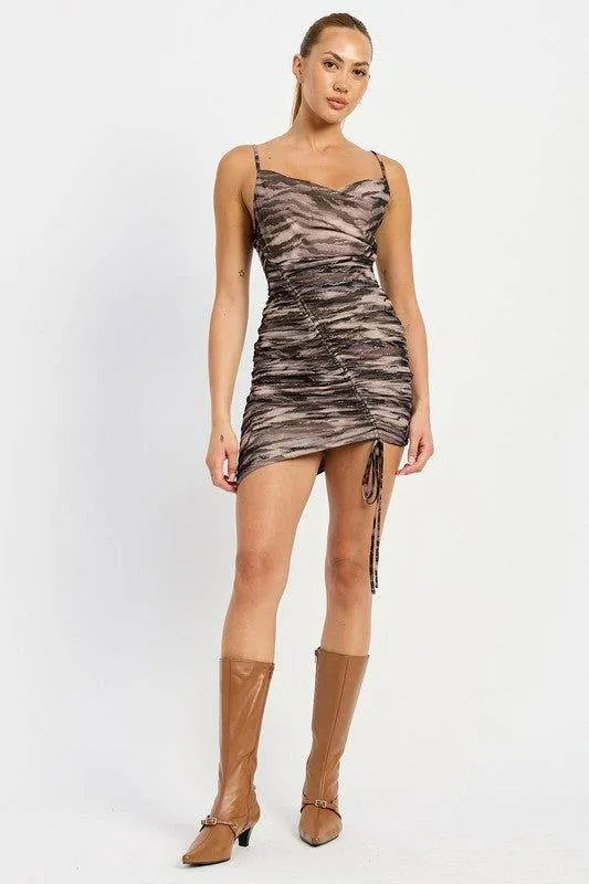 Emory Park Cowl Neck Asymmetrical Hem Mini Skirt