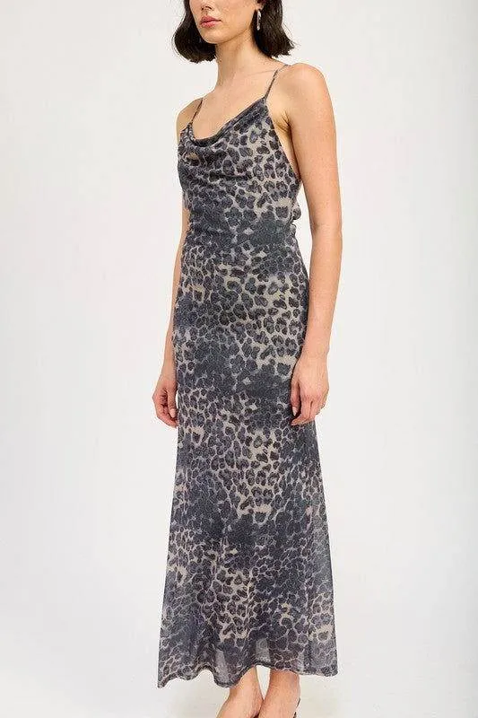 Emory Park Slight Cowl Maxi Dress With Open Back
