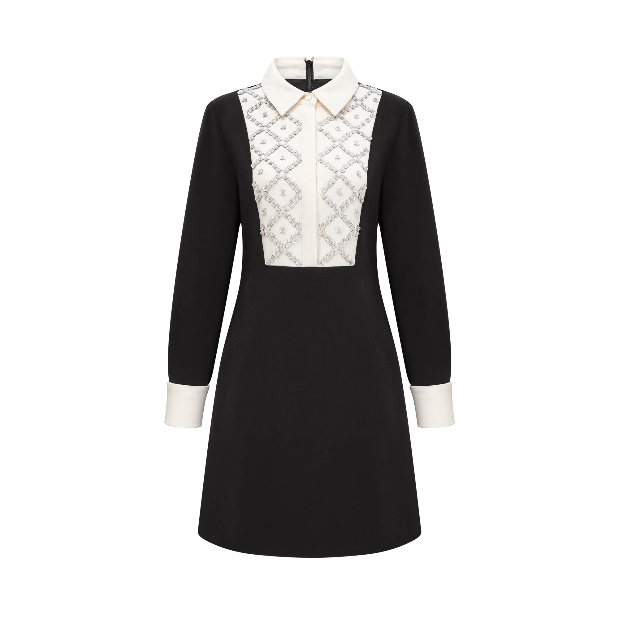 Esme contrast-color embellished mini dress