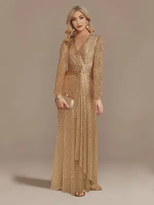 Gold Sequined Cocktail Dress