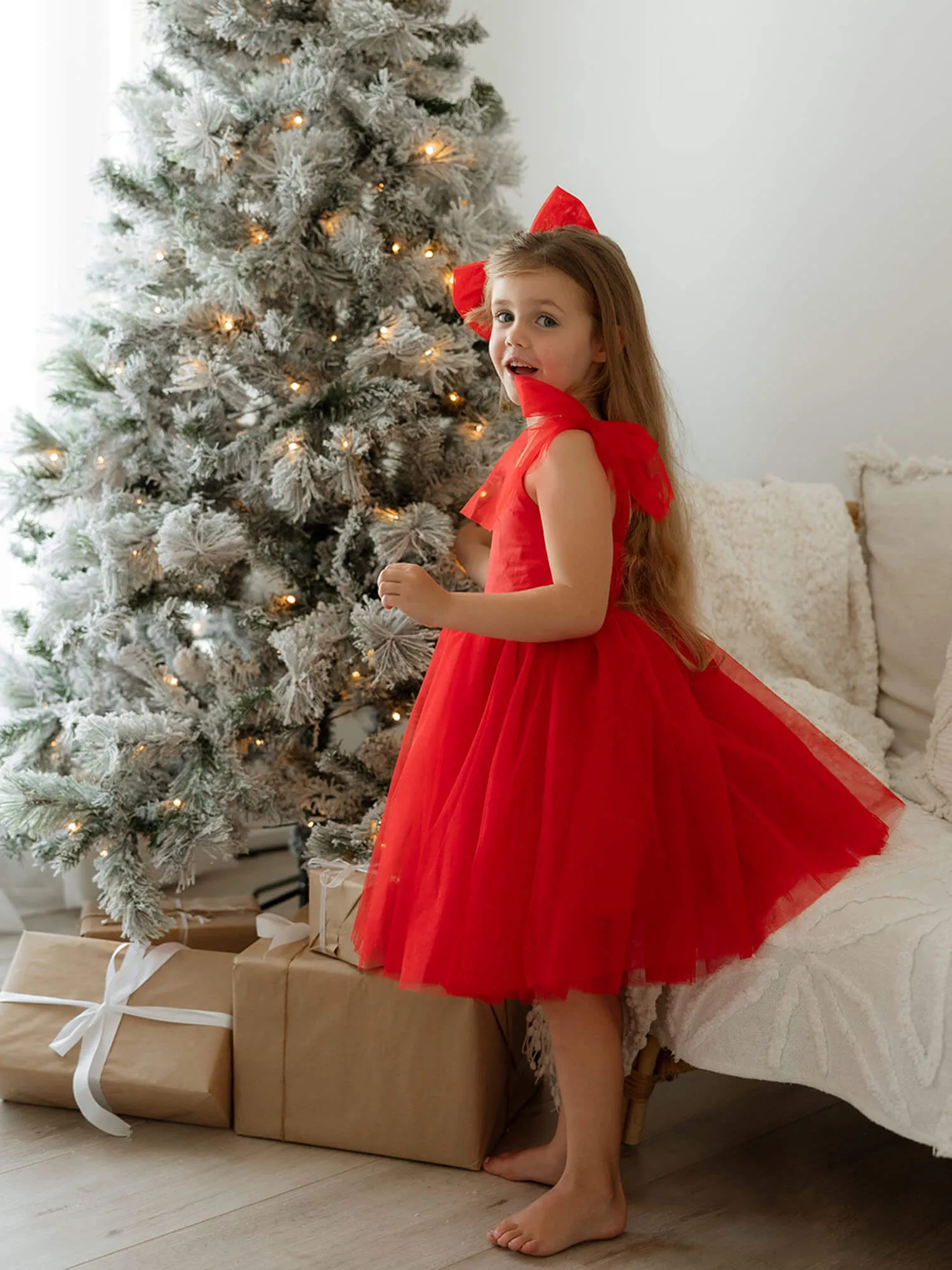 Harper dress - tea length - ruby red