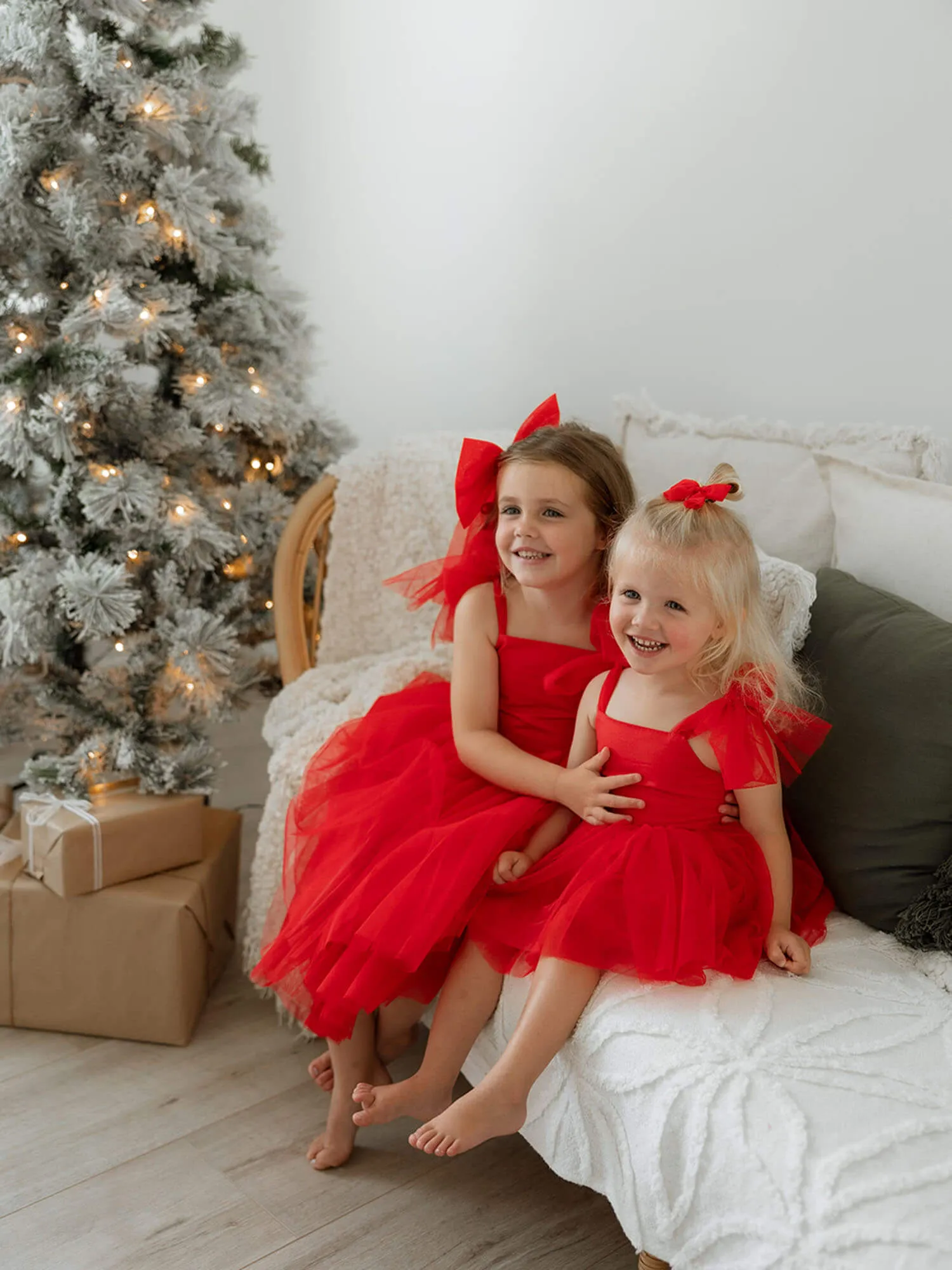 Harper dress - tea length - ruby red