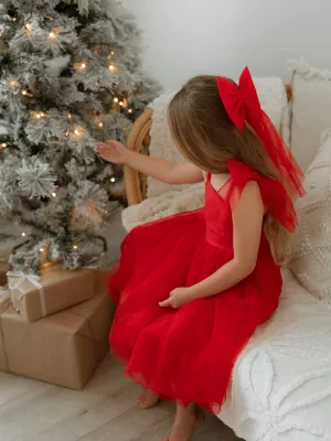 Harper dress - tea length - ruby red