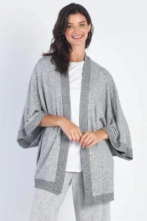 Heather Grey Open Front Kimono Style Cardigan /ONE SIZE