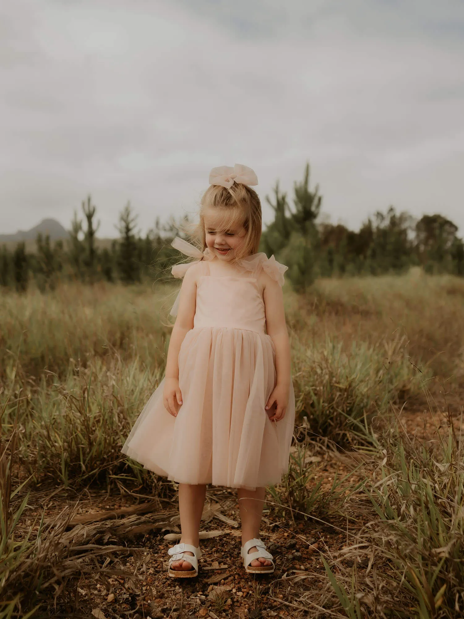 Isla dress - tea length - champagne