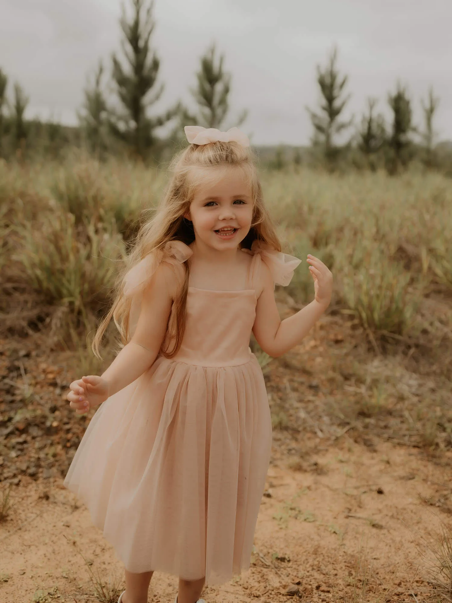 Isla dress - tea length - champagne