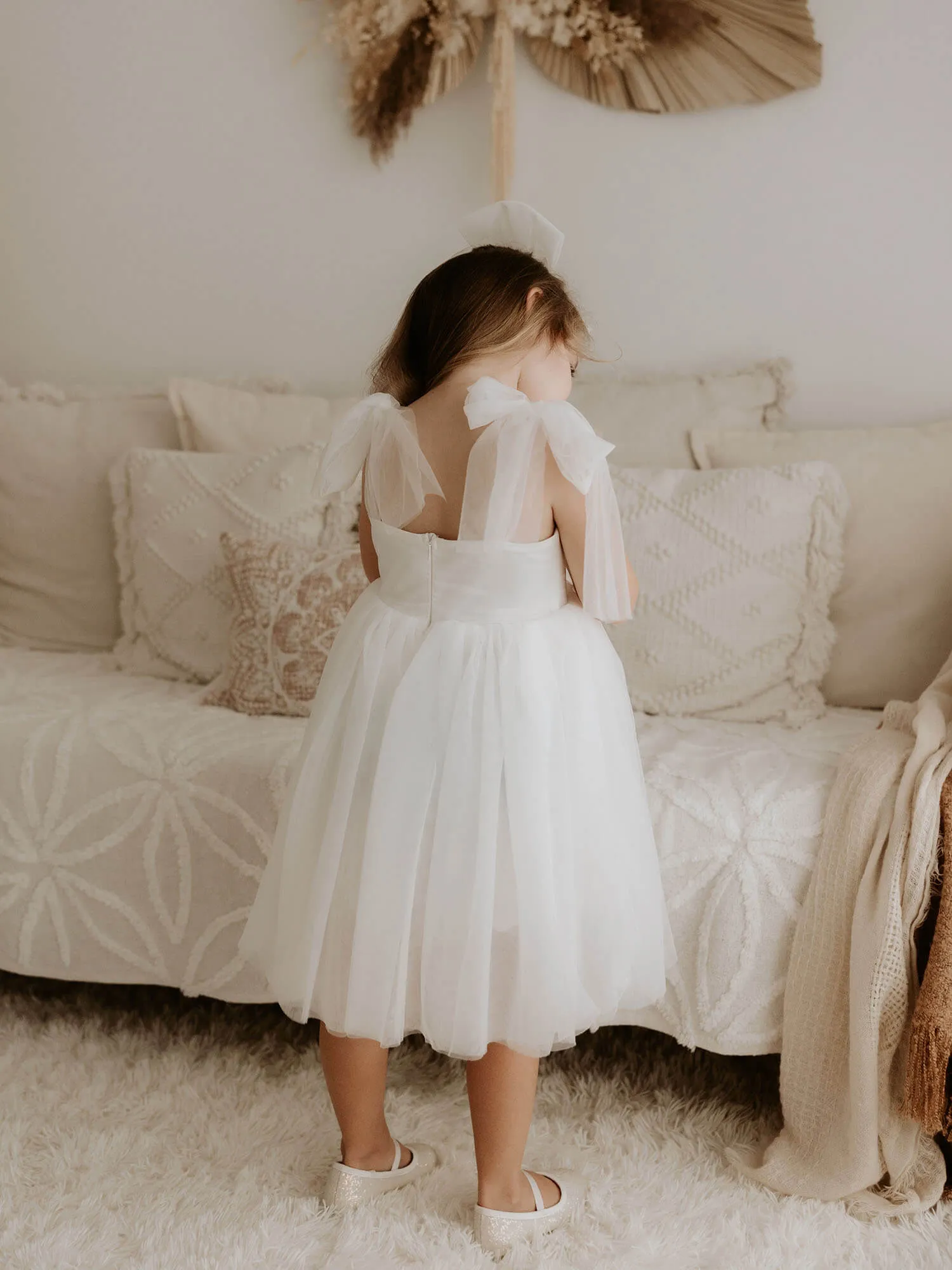 Isla dress - tea length - ivory