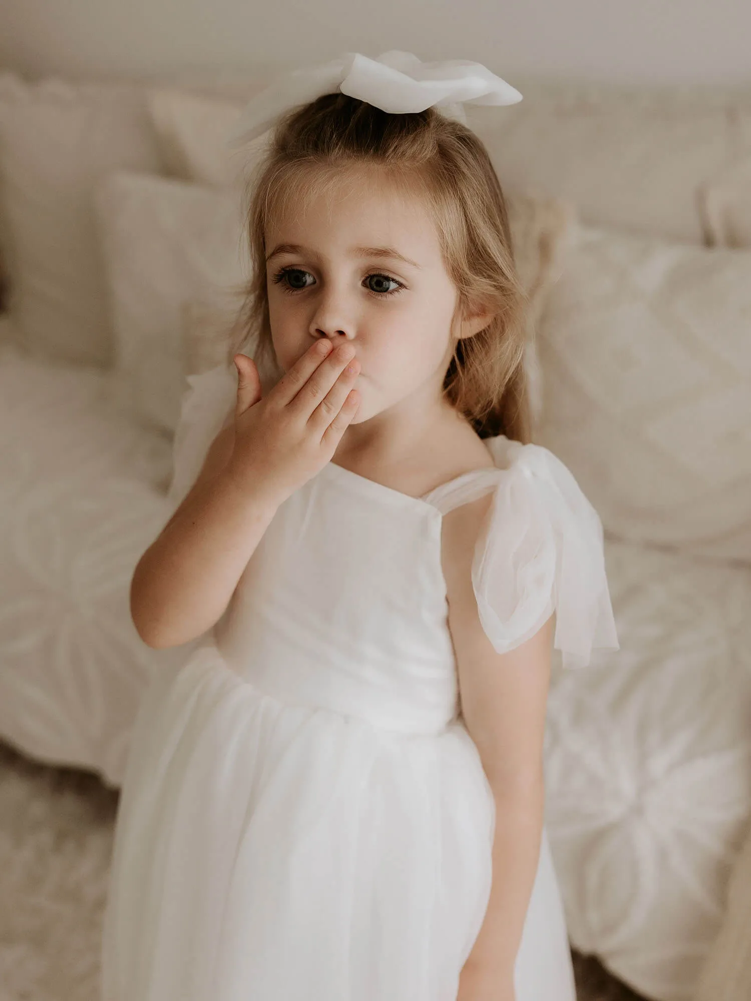 Isla dress - tea length - ivory