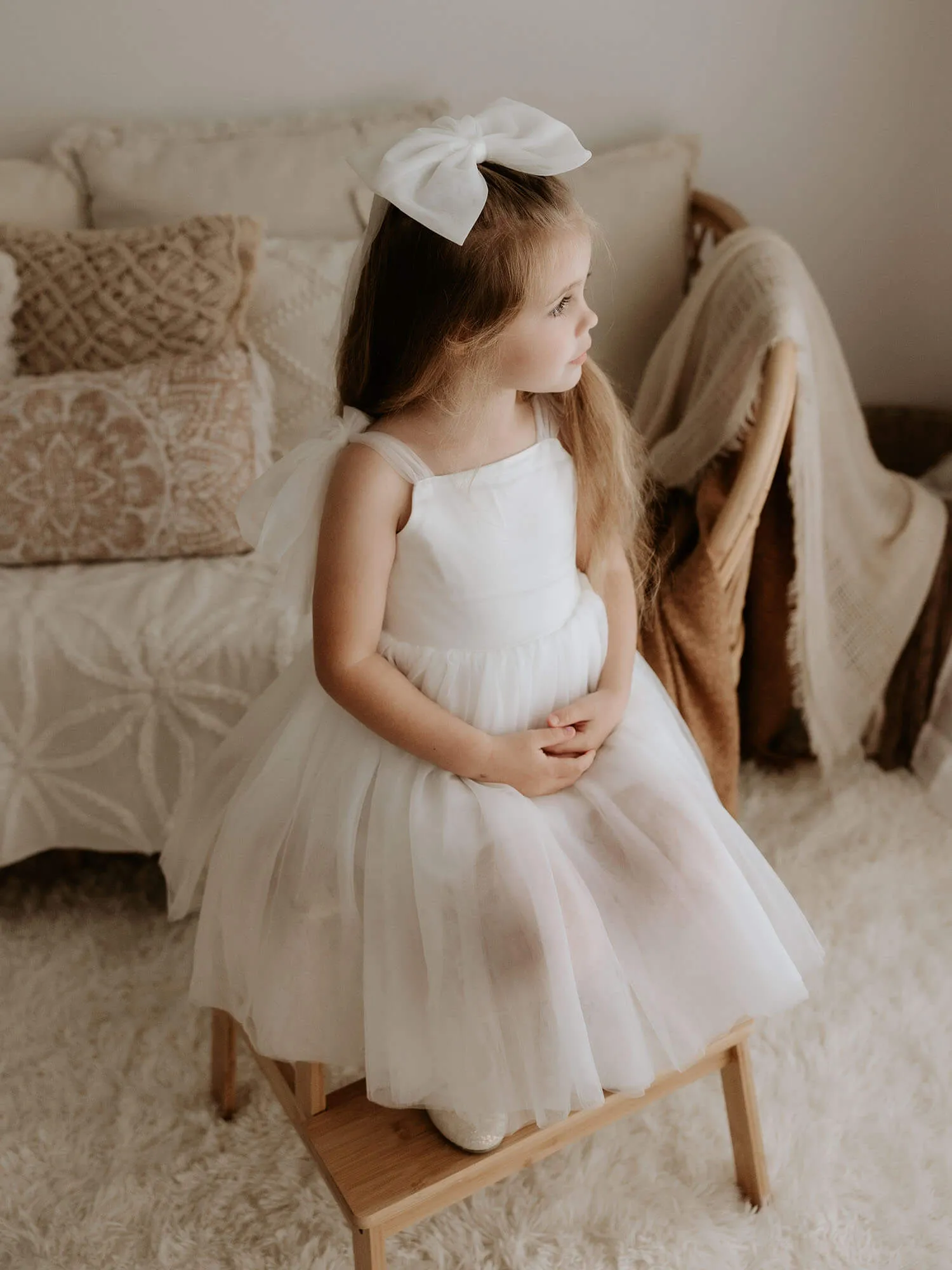 Isla dress - tea length - ivory