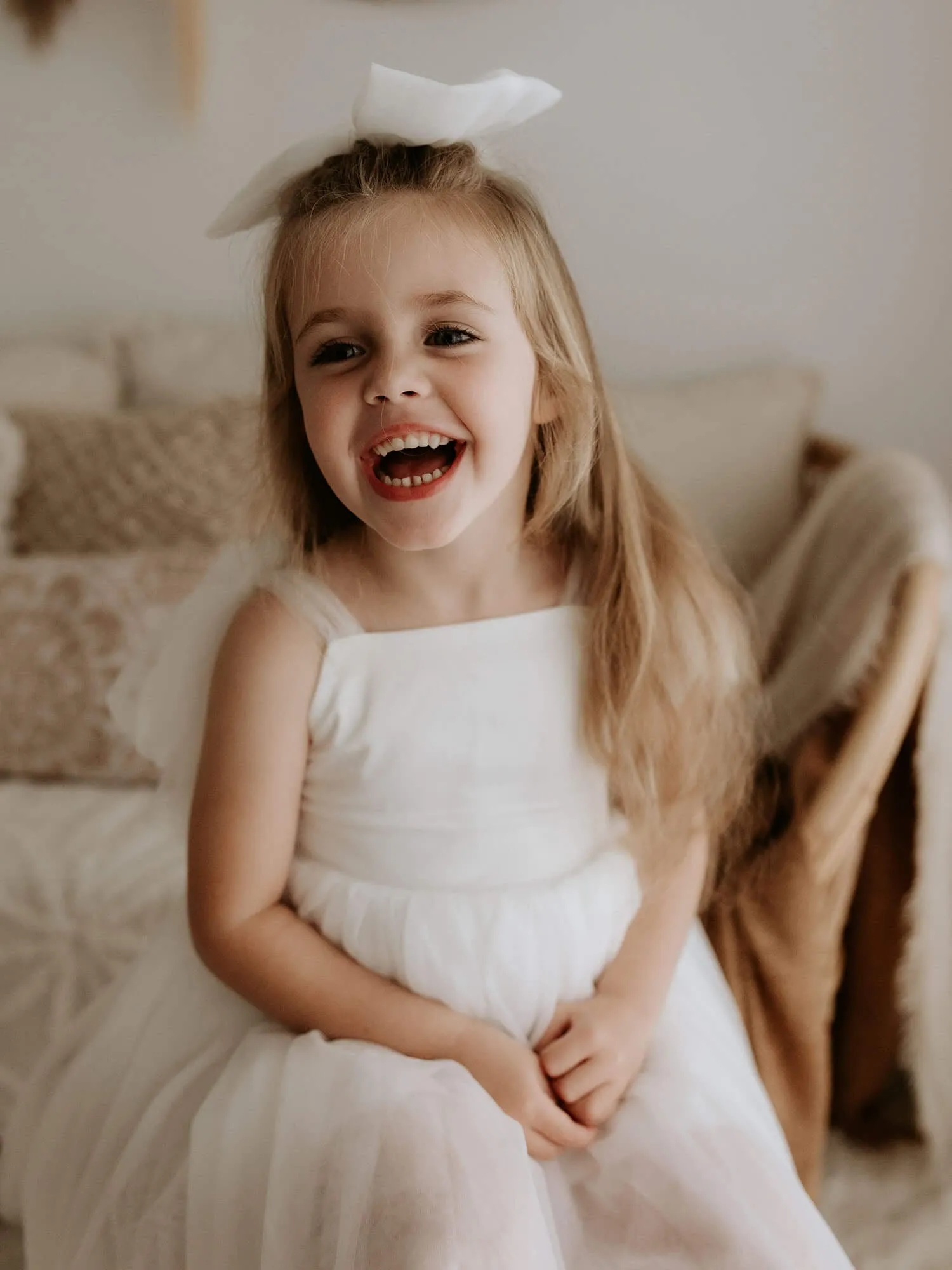 Isla dress - tea length - ivory