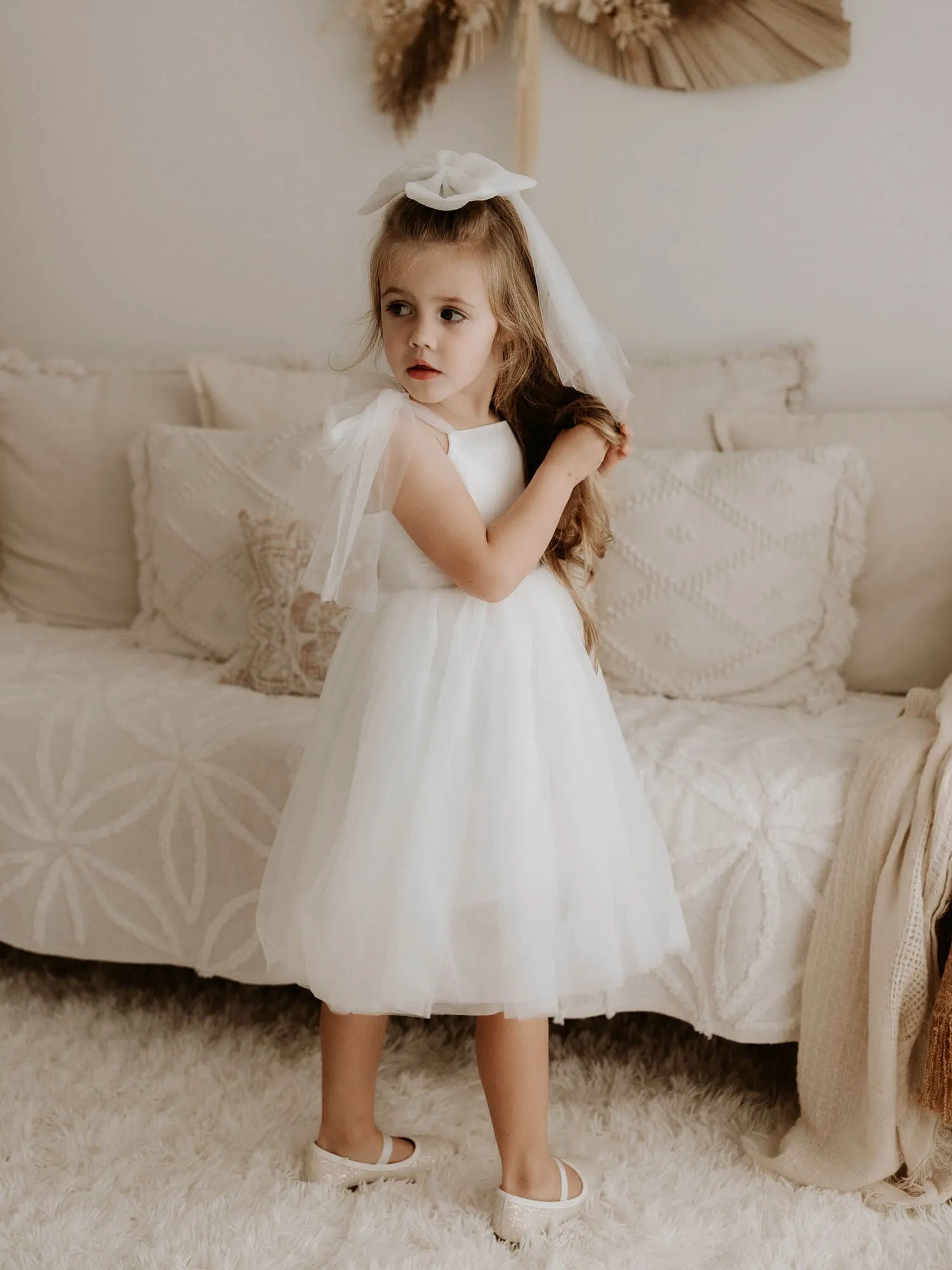 Isla dress - tea length - ivory