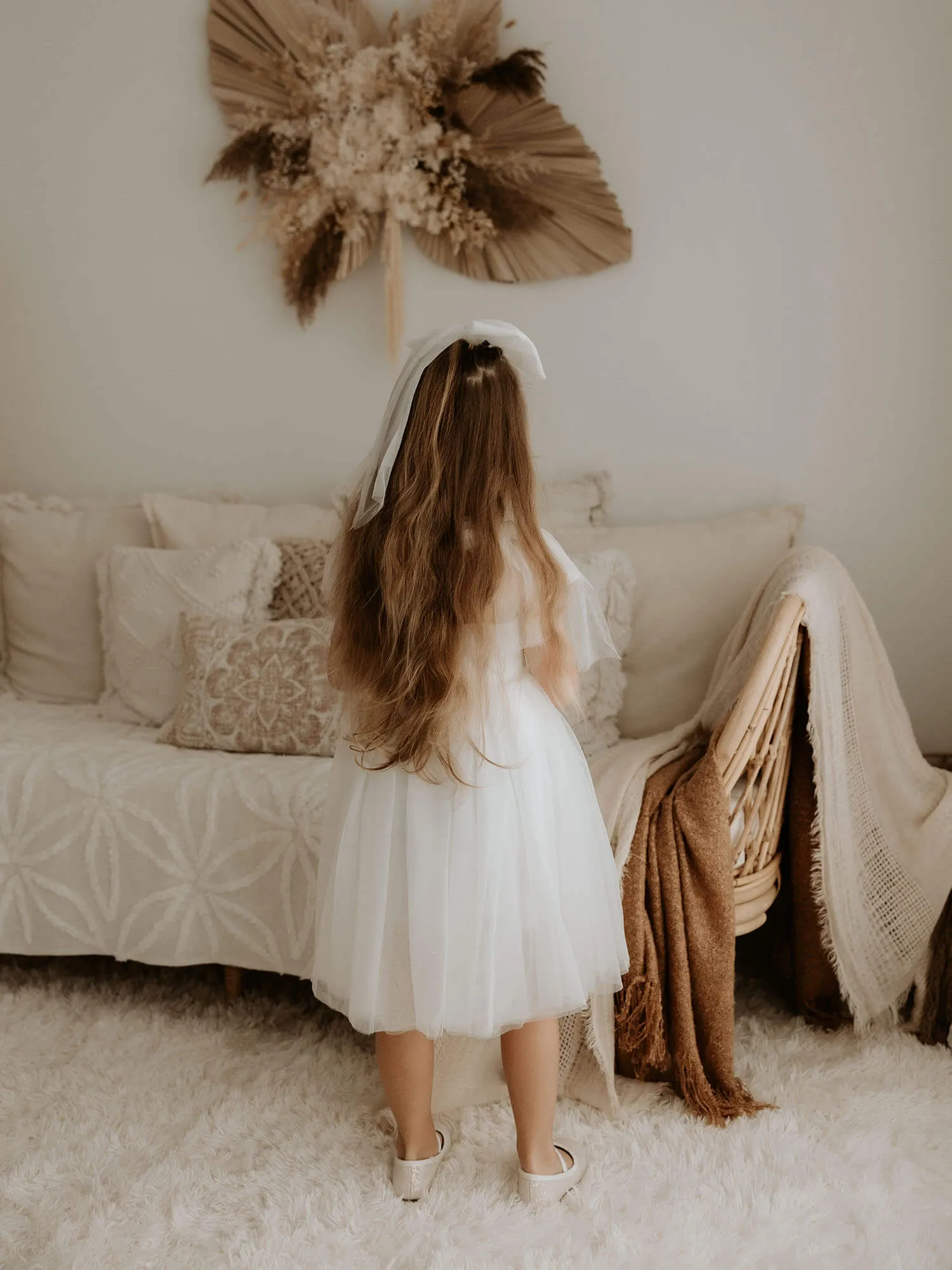 Isla dress - tea length - ivory