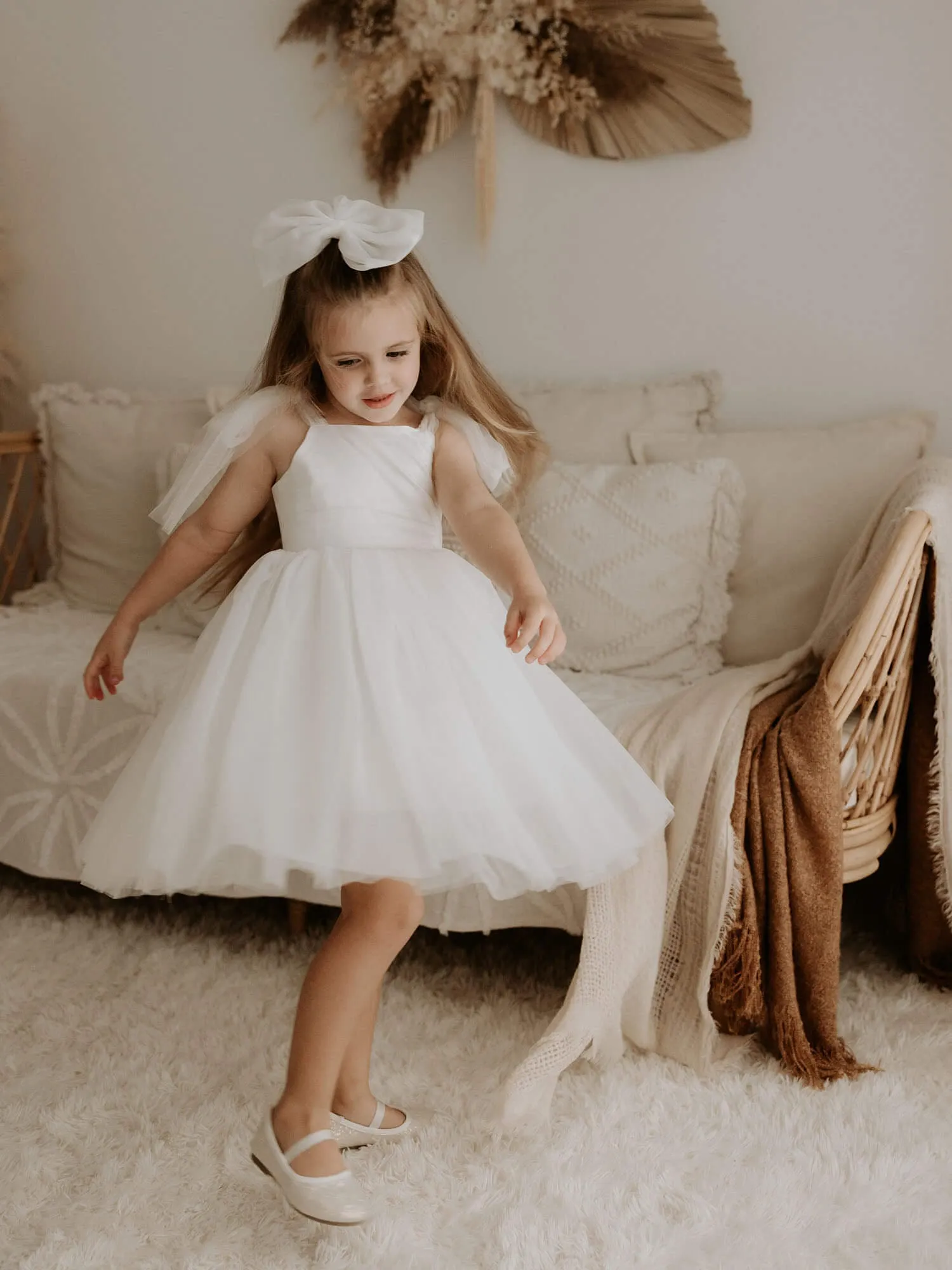 Isla dress - tea length - ivory
