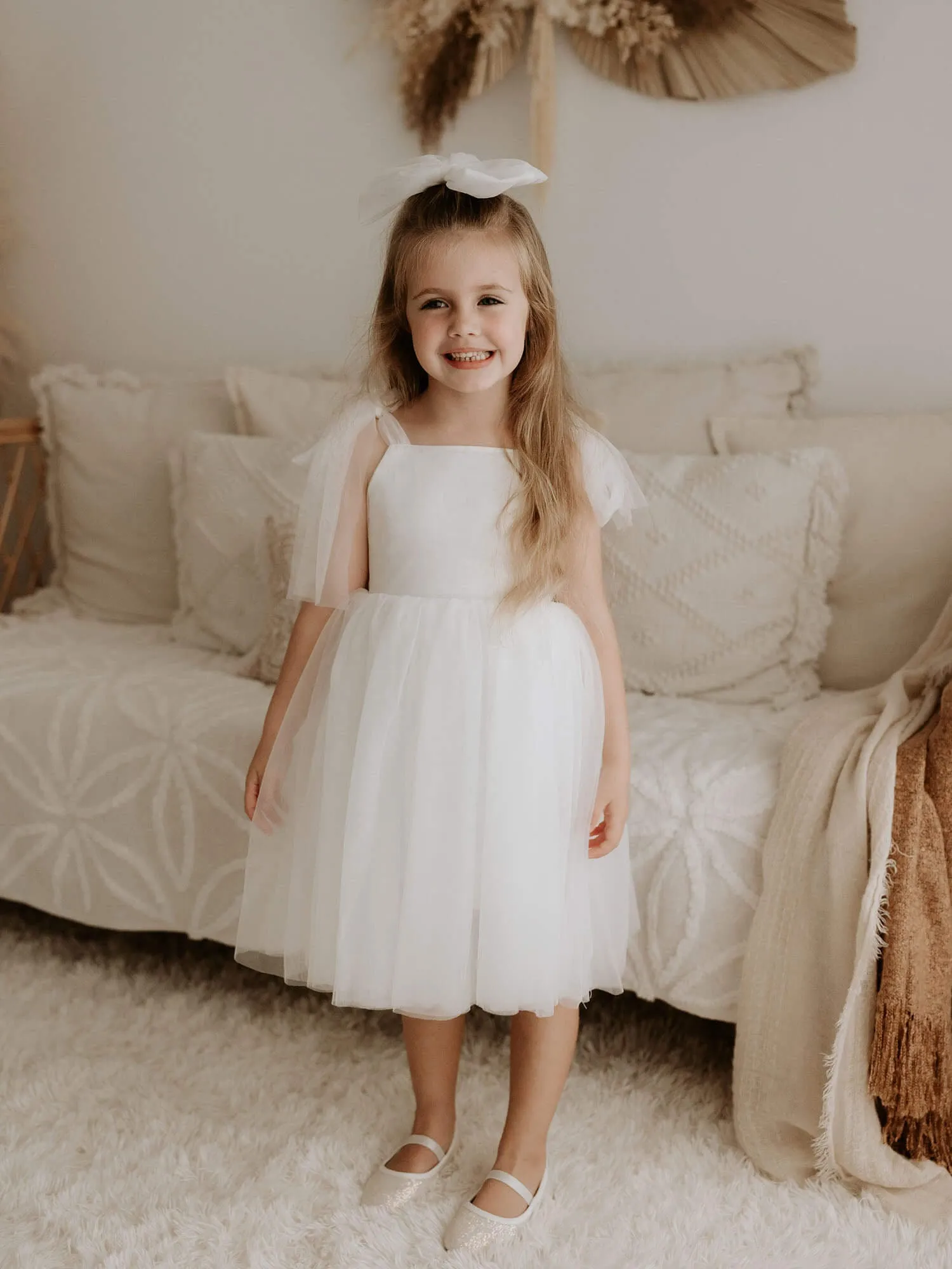 Isla dress - tea length - ivory