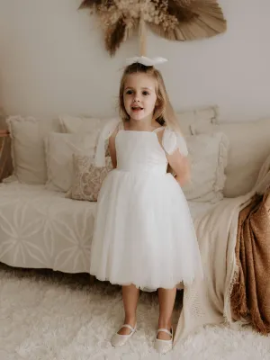 Isla dress - tea length - ivory