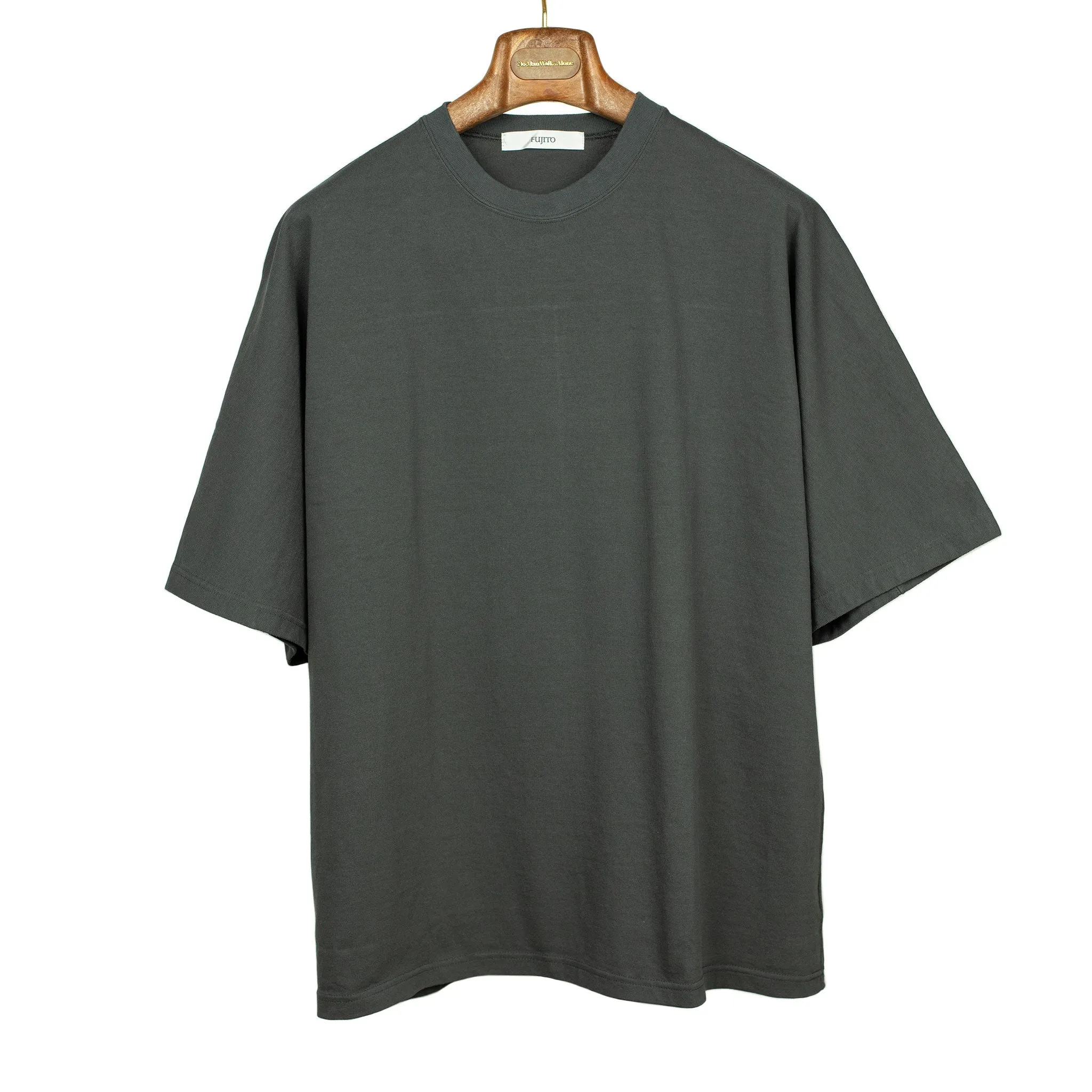 Kimono sleeve t-shirt in charcoal cotton