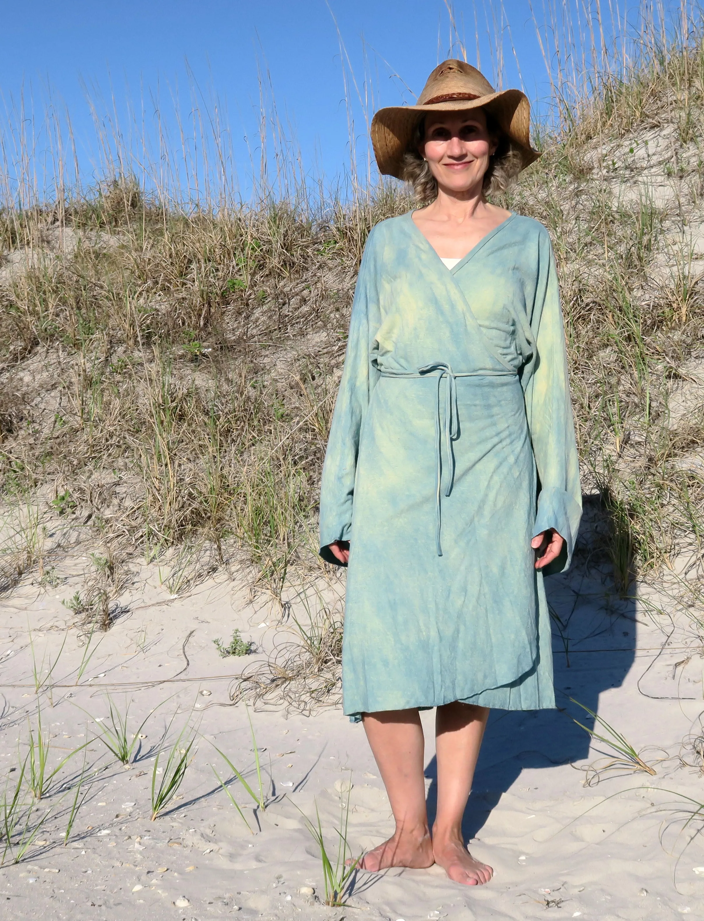 Kimono Wrap Simplicity Below Knee Dress