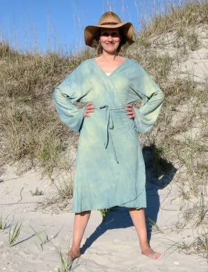 Kimono Wrap Simplicity Below Knee Dress