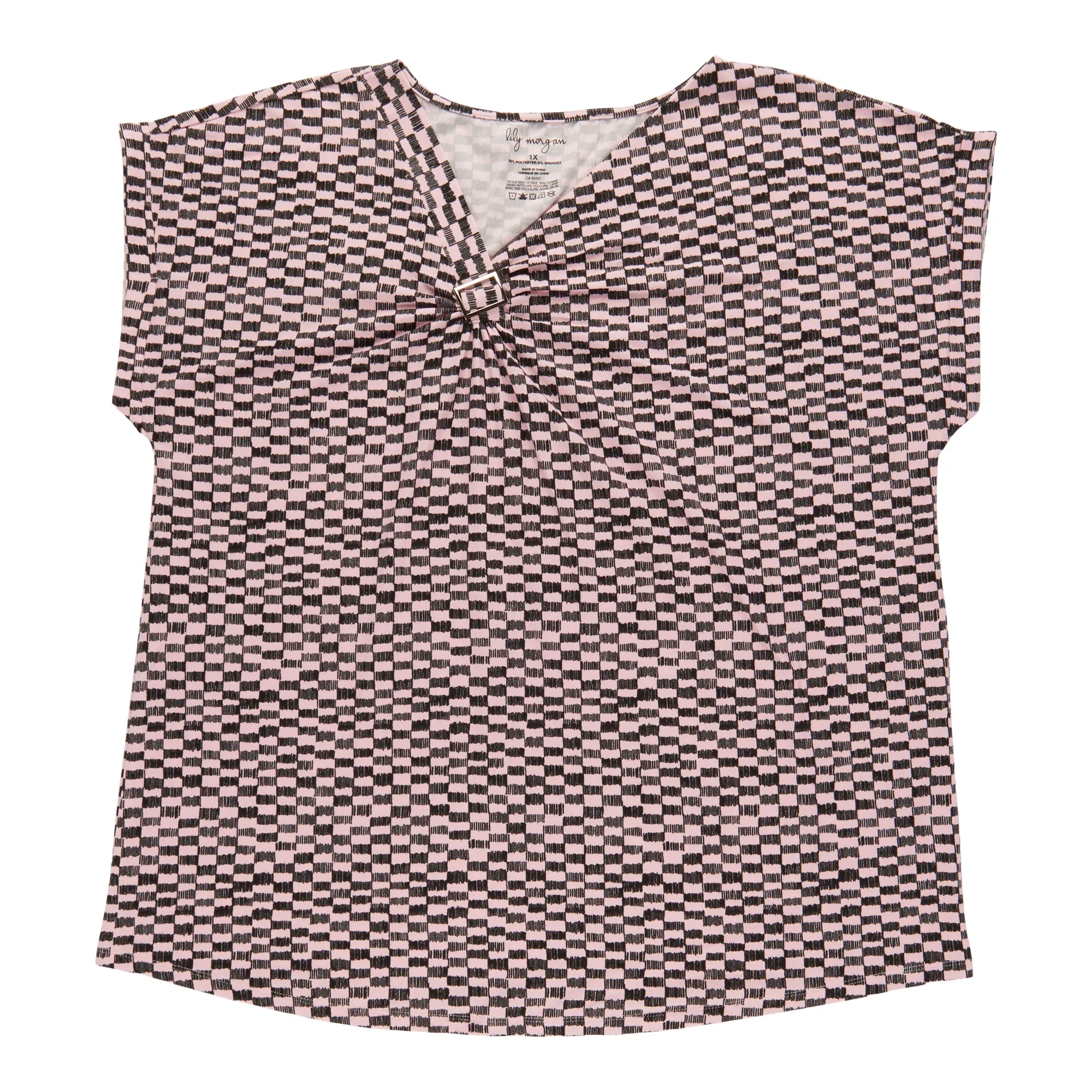 lily morgan Women's Plus Top with Hardware Detail