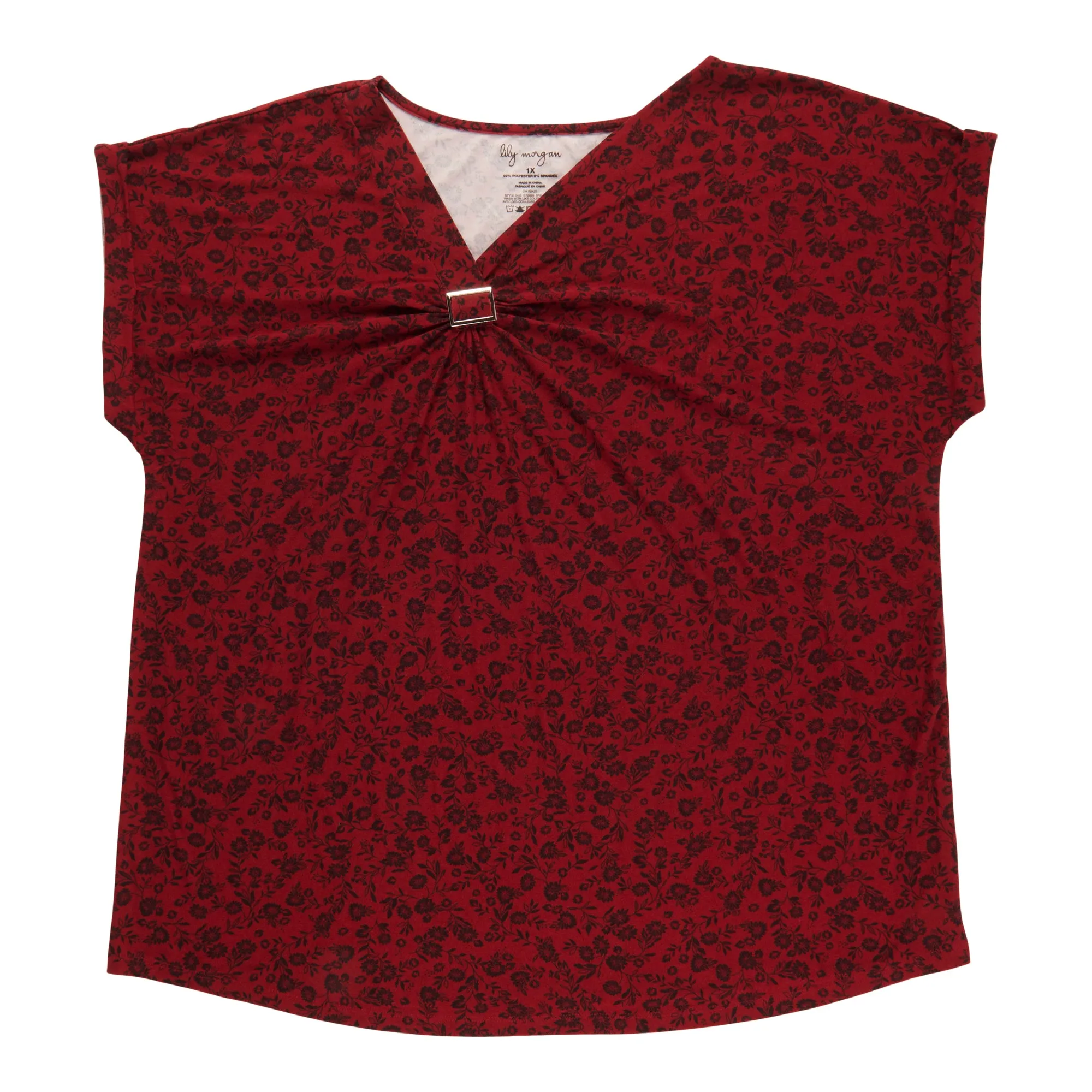lily morgan Women's Plus Top with Hardware Detail
